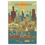 Lake Michigan Chicago Frame Canvas All Size