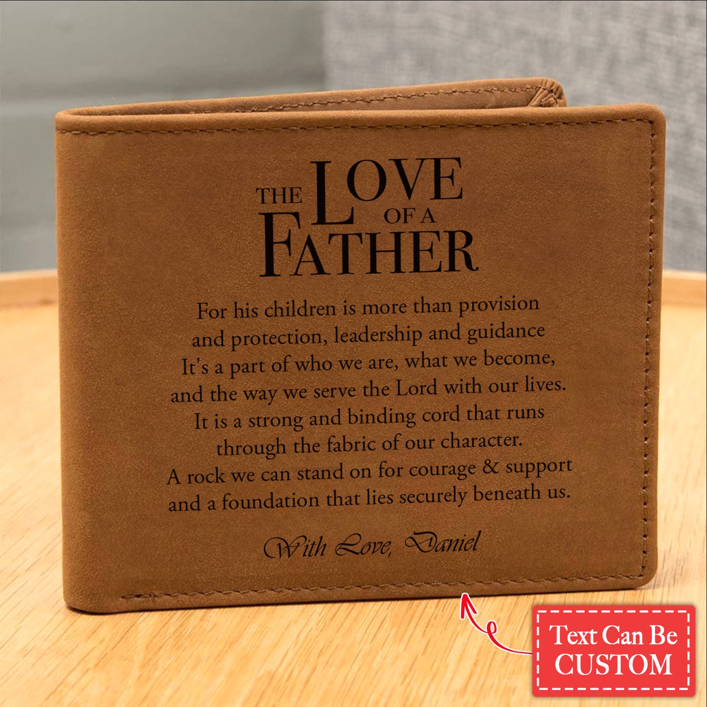 The Love Of A Father Gifts For Father's Day Custom Name Graphic Leather Wallet