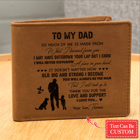 SO MUCH OF ME IS MADE FROM Gifts For Father's Day Custom Name Graphic Leather Wallet