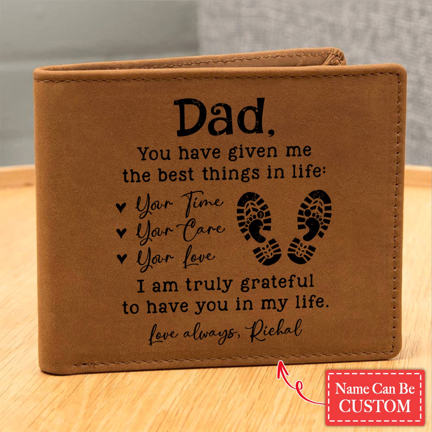 You Have Given Me The Best Things In Life Gifts For Father's Day Birthday Gift Idea Personalized Name Graphic Leather Wallet