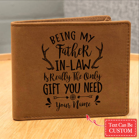 Being My Father-in-Law Is Really The Only Gift You Need Gifts For Father's Day Personalized Name Graphic Leather Wallet