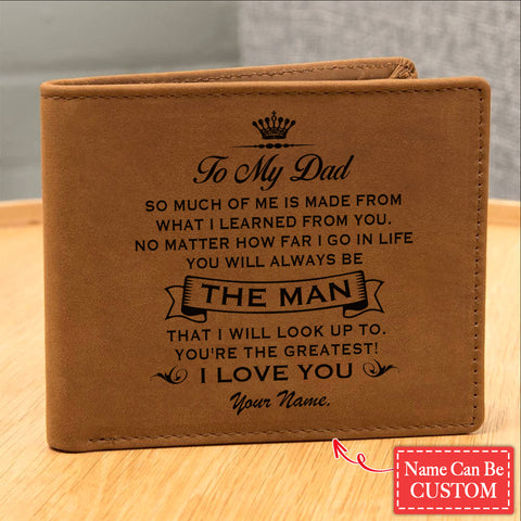YOU'RE THE GREATEST I LOVE YOU Gifts For Father's Day Personalized Name Graphic Leather Wallet