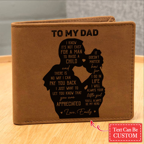 DAD & DAYGHTER SHADOW Gifts For Father's Day Personalized Name Graphic Leather Wallet