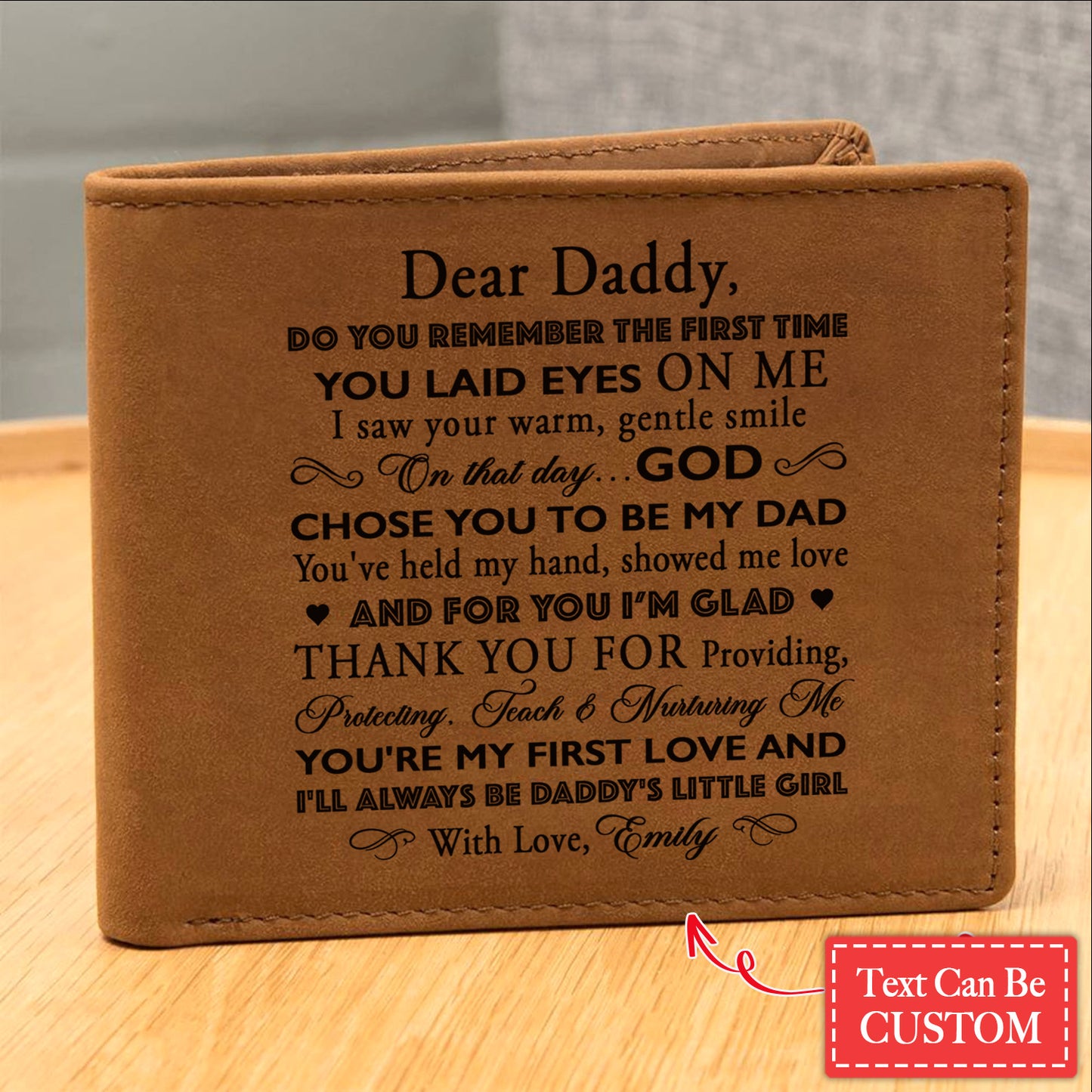 DEAR DADDY, DO YOU REMEMBER THE FIRST TIME Gifts For Father's Day Personalized Name Graphic Leather Wallet