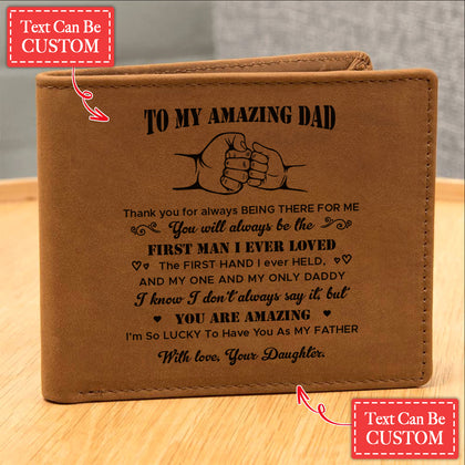 You Will Always Be The FIRST MAN Gifts For Father's Day Personalized Name Graphic Leather Wallet