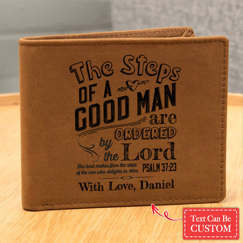 The Steps Of A Good Man Gifts For Father's Day Birthday Gift Idea Personalized Name Graphic Leather Wallet