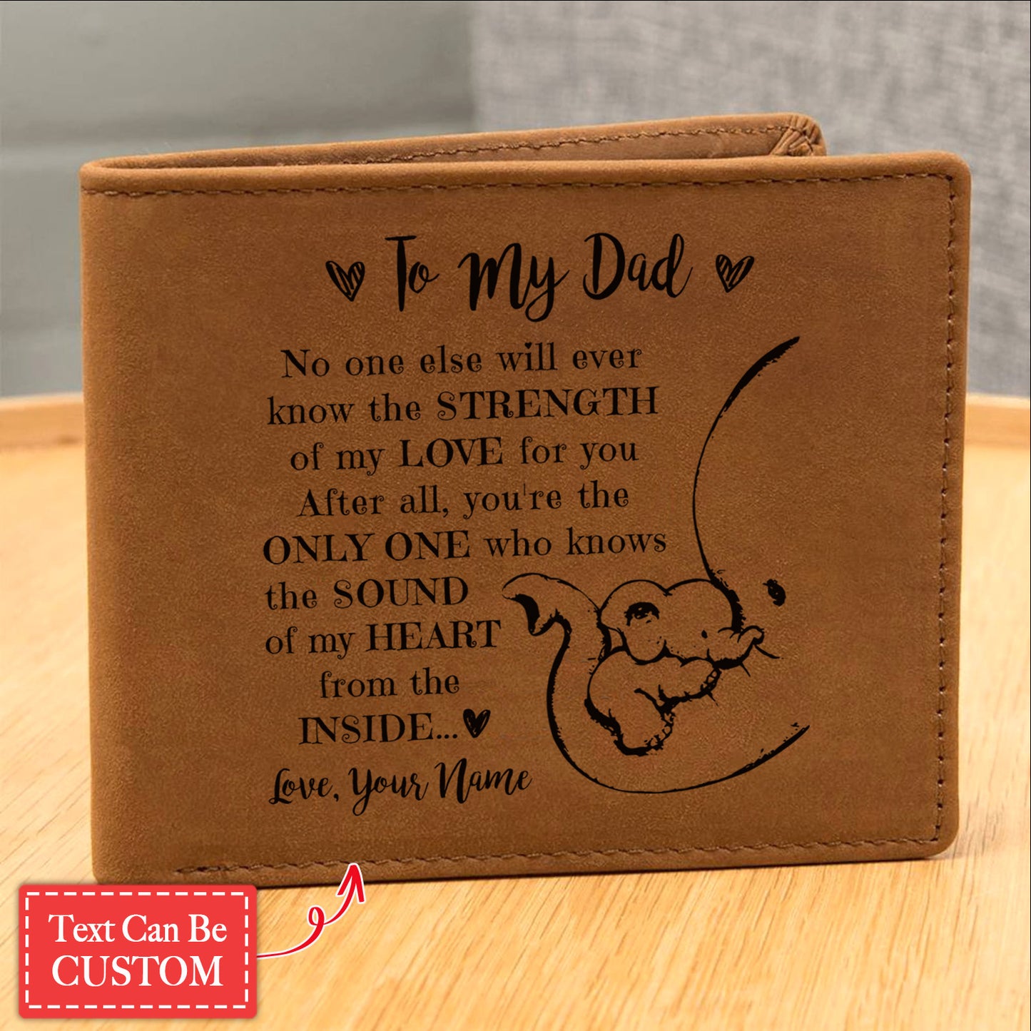 No One Else Will Ever Know The STRENGTH Gifts For Father's Day Personalized Name Graphic Leather Wallet