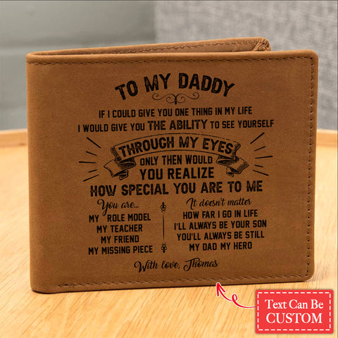 Dad You Are My Missing Piece Gifts For Father's Day Personalized Name Graphic Leather Wallet