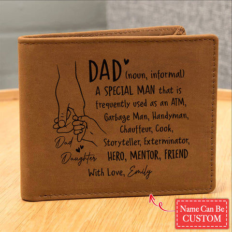 A Special Man That Is Frequently Used Gifts For Father's Day Personalized Name Graphic Leather Wallet