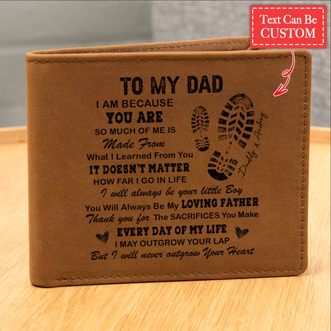 Thank You For  The Sacrifices You Make Gifts For Father's Day Custom Name Graphic Leather Wallet