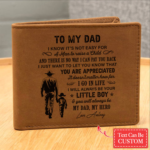 Cowboy Dad and Son Gifts For Father's Day Custom Name Graphic Leather Wallet