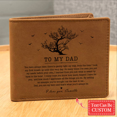 You Have Always Been There To Gently Light My Way Gifts For Father's Day Custom Name Graphic Leather Wallet