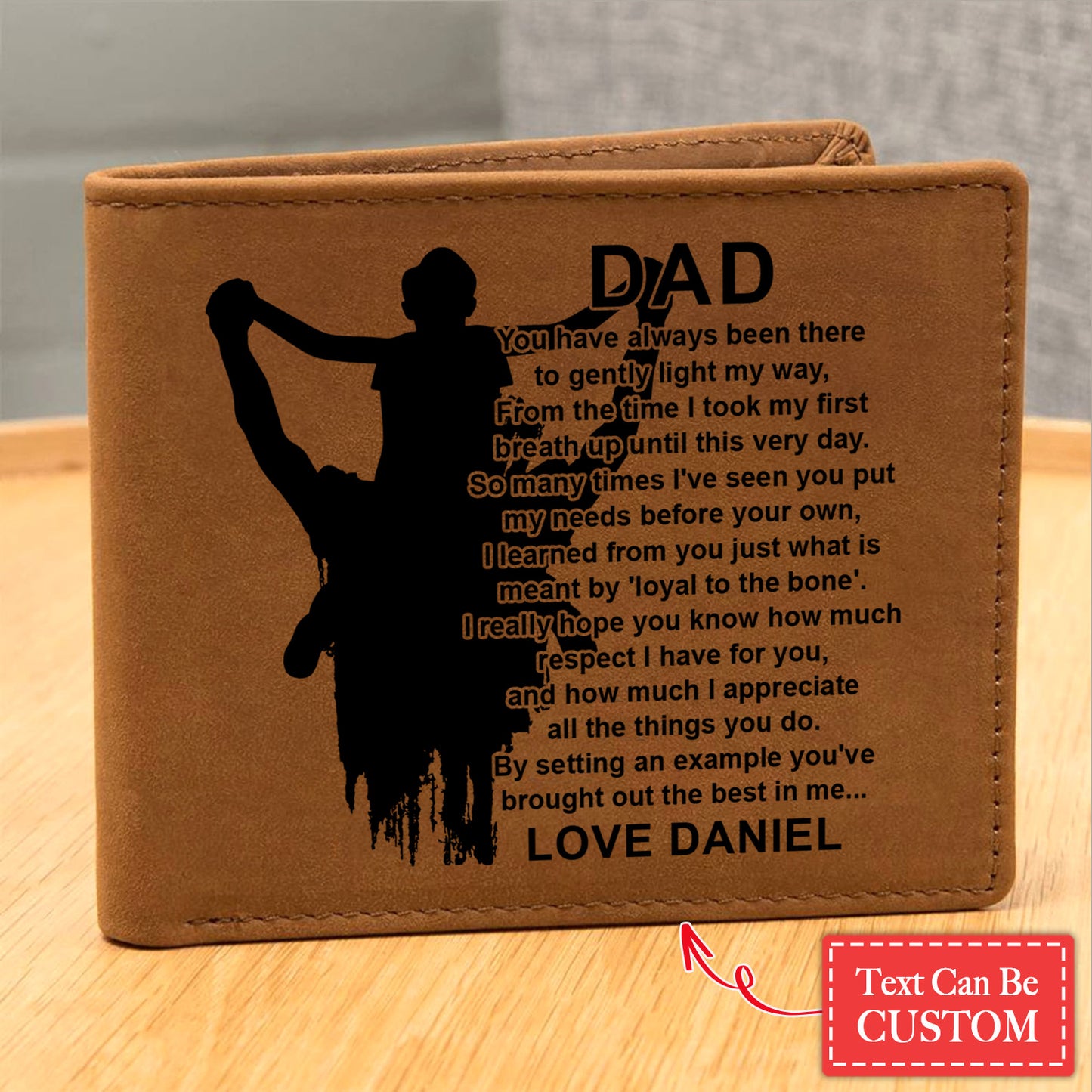 You Have Always Been There To Gently Light My Way Gifts For Father's Day Birthday Gift Idea Personalized Name Graphic Leather Wallet