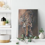 Lion And Boy Frame Canvas All Size