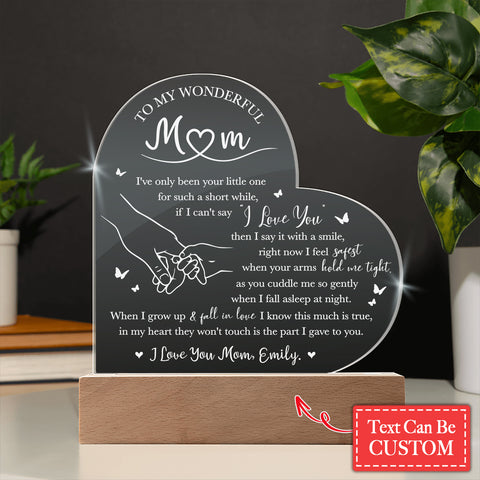 I've Only Been Your Little One Gifts For Mother's Day Custom Name Engraved Acrylic Heart Plaque