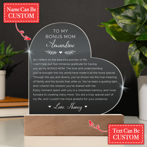 I Can't Help But Feel Immense Gratitude Gifts For Mother's Day Personalized Name Engraved Acrylic Heart Plaque