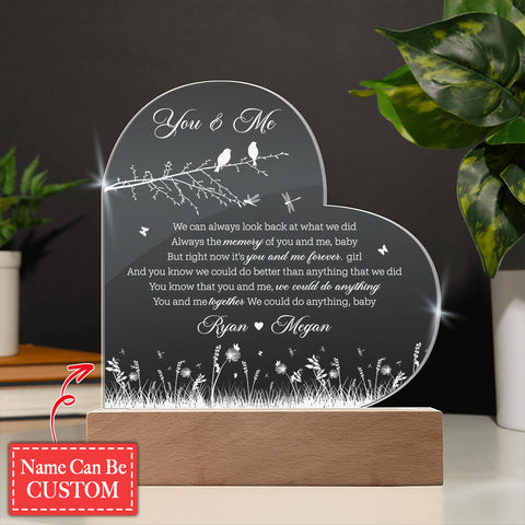 Dave Matthews Band You _ Me Song Lyrics Signatures For Music Fan Custom Name Engraved Acrylic Heart Plaque