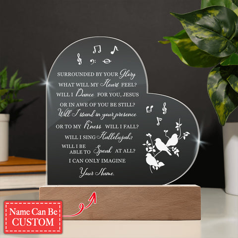 Mercyme I Can Only Imagine Lyrics Signed For Fan Cardinals Custom Name Engraved Acrylic Heart Plaque