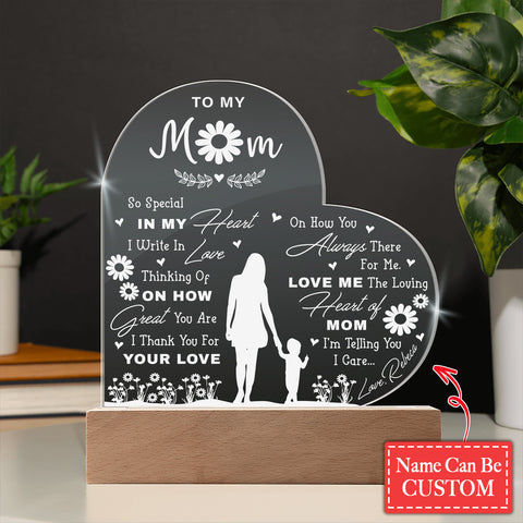 So Special  IN MY Heart Gifts For Mother's Day Personalized Name Engraved Acrylic Heart Plaque