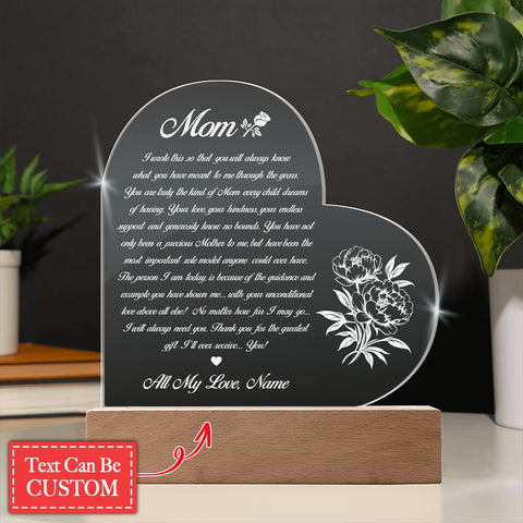 I Wrote This So That You Will Always Custom Name Engraved Acrylic Heart Plaque
