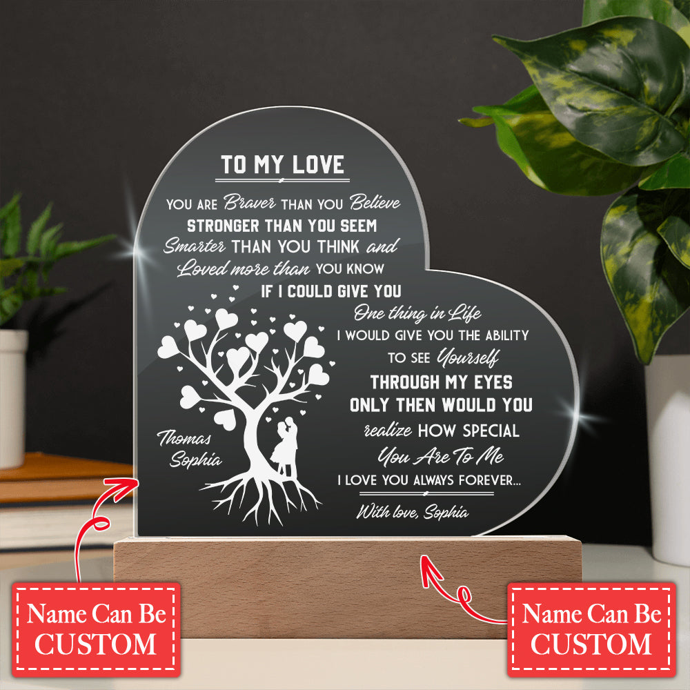 How Special You Are To Me I Love You Always Forever Name Custom Engraved Acrylic Heart Plaque