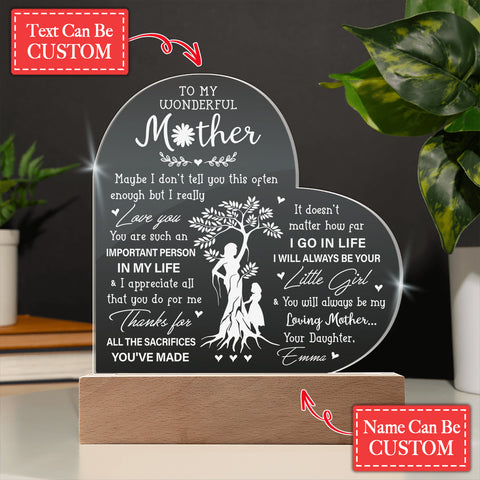 Maybe I Don't Tell You This Often Enough But I Really Gifts For Mother's Day Custom Name Engraved Acrylic Heart Plaque