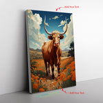 Meat Church Holy Cow A Highland Cow Gracefully W Canvas Full Size