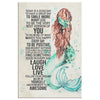 Mermaid Canvas Prints Everyday Laugh Love Live And To Be Awesome Vintage Wall Art Gifts Frame Canvas All Size