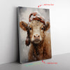 Mini Fluffy Cow Of A Dairy Cow With A Christmas Canvas Full Size