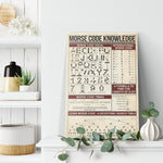 Morse Code Knowledge Learning Satin Canvas Wall Art Deco Canvas Wall All Size