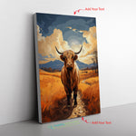 No Cow Bars A Highland Cow Gracefully W Canvas Full Size