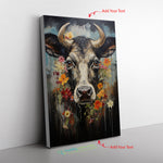 North Face Cow Print Dairy Cow With A Christmaseme Inspired Bye R Canvas Full Size