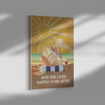Ocean Beach And She Lived Happily Ever After Frame Canvas All Size