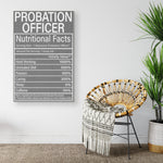 Probation Officer Nutritionel Facts Frame Canvas All Size
