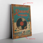 Record Room Music Is Life Frame Canvas All Size