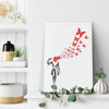 Red Butterfly Frame Canvas All Size