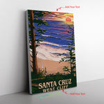 Santa Cruz West Cliff Frame Canvas All Size