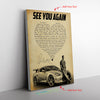 See You Again Lyrics Heart Typography Paul Walker Signature Fast And Furious Frame Canvas All Size