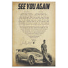 See You Again Lyrics Heart Typography Paul Walker Signature Fast And Furious Frame Canvas All Size