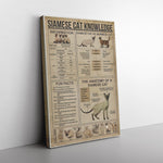 Siamese Cat Knowledge Canvas Wall All Size