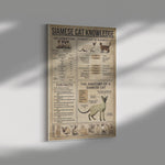 Siamese Cat Knowledge Canvas Wall All Size