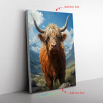 Silly Cow Hot Chocolate A Highland Cow Gracefully W Canvas Full Size