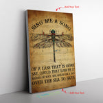 Spread Inspiration -Music Sheet Sing Me A Song Dragonfly Vertical Frame Canvas All Size