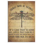 Spread Inspiration -Music Sheet Sing Me A Song Dragonfly Vertical Frame Canvas All Size