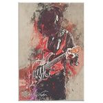 Stevie Ray Vaughan Double Trouble Legend Guitarist Signature Watercolor Painting For Fan Frame Canvas All Size