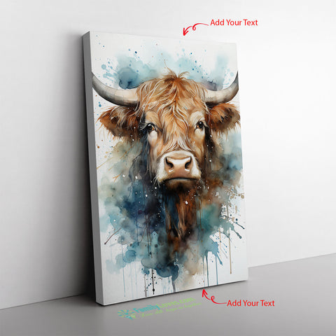 Stuffed Cow A Highland Cow Inspired Canvas Full Size