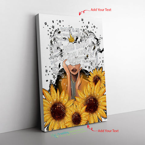 Sunflower Black Girl Canvas Prints God Says You Are Vintage Wall Art Gifts Canvas Wall All Size