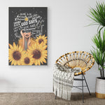 Sunflower Black Girl Canvas Prints God Says You Are Vintage Wall Art Gifts Frame Canvas All Size