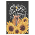 Sunflower Black Girl Canvas Prints God Says You Are Vintage Wall Art Gifts Frame Canvas All Size