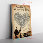 Supernatural Carry On Wayward Son Lyric Heart Typography Signed Frame Canvas All Size